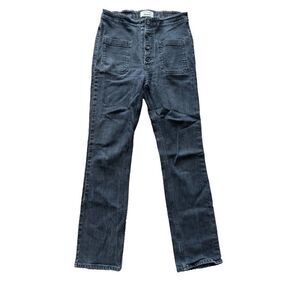 Reformation Jeans Black Elsie High Rise Straight Slim Mojave Fade Wash Sz 30